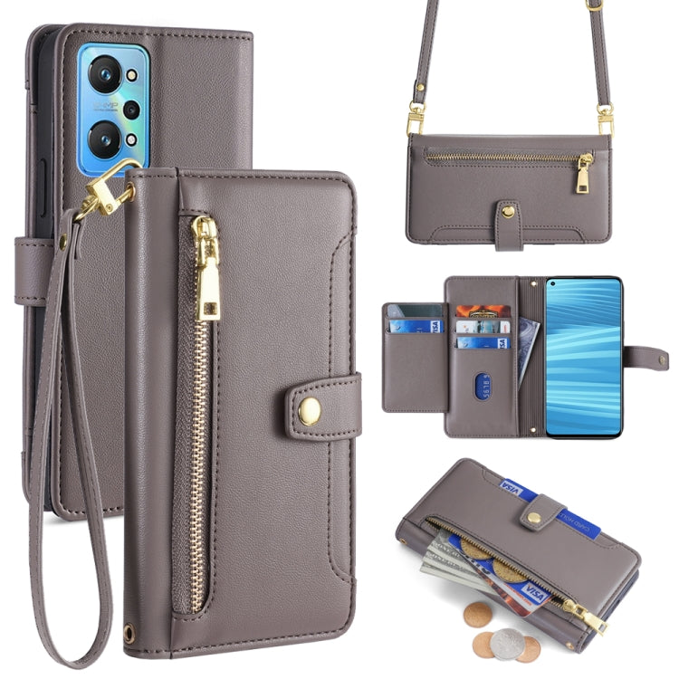 Sheep Texture Cross-body Zipper Wallet Leather Phone Case, For Realme C35, For Realme 9 Pro, For Realme GT2 Pro, For Realme Narzo 50A, For Realme 8i, For Realme GT Neo 2 5G, For Realme GT Master, For Realme C21Y