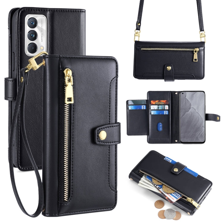 Sheep Texture Cross-body Zipper Wallet Leather Phone Case, For Realme C35, For Realme 9 Pro, For Realme GT2 Pro, For Realme Narzo 50A, For Realme 8i, For Realme GT Neo 2 5G, For Realme GT Master, For Realme C21Y