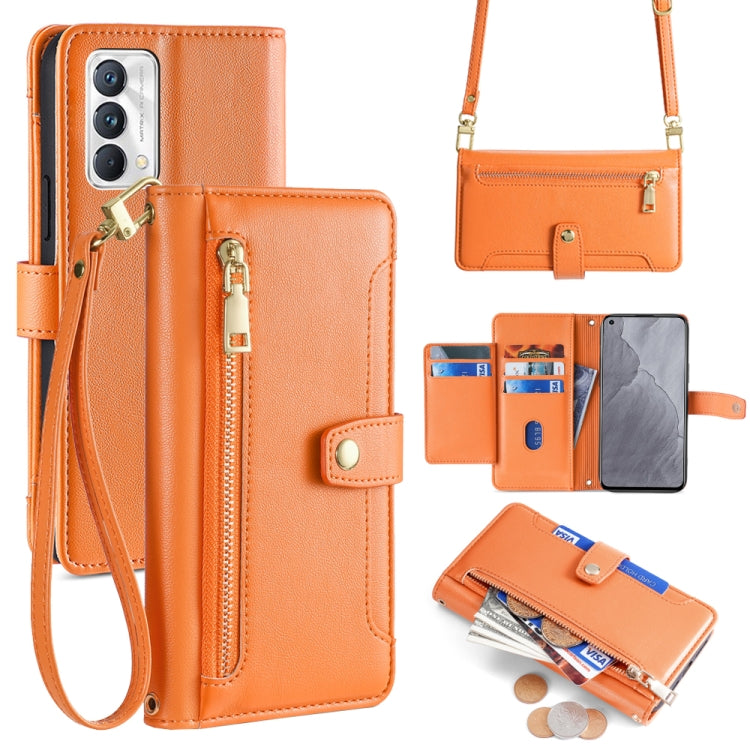 Sheep Texture Cross-body Zipper Wallet Leather Phone Case, For Realme C35, For Realme 9 Pro, For Realme GT2 Pro, For Realme Narzo 50A, For Realme 8i, For Realme GT Neo 2 5G, For Realme GT Master, For Realme C21Y
