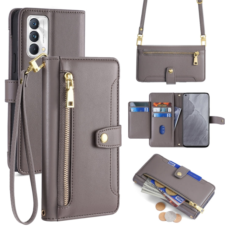 Sheep Texture Cross-body Zipper Wallet Leather Phone Case, For Realme C35, For Realme 9 Pro, For Realme GT2 Pro, For Realme Narzo 50A, For Realme 8i, For Realme GT Neo 2 5G, For Realme GT Master, For Realme C21Y