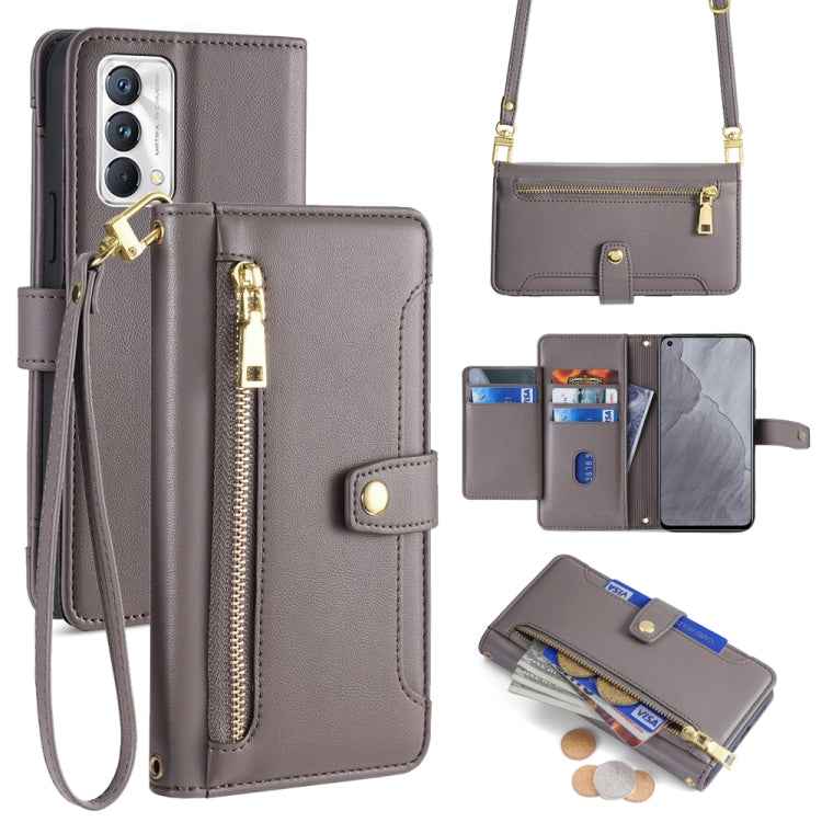Sheep Texture Cross-body Zipper Wallet Leather Phone Case, For Realme 8i, For Realme GT Neo 2 5G, For Realme GT Master, For Realme C21Y, For Realme 8 / 8 Pro, For Realme C20, For Realme C12 / Narzo 20, For Realme 7 / Narzo 20 Pro