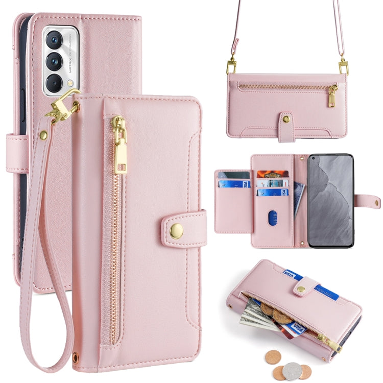 Sheep Texture Cross-body Zipper Wallet Leather Phone Case, For Realme C35, For Realme 9 Pro, For Realme GT2 Pro, For Realme Narzo 50A, For Realme 8i, For Realme GT Neo 2 5G, For Realme GT Master, For Realme C21Y