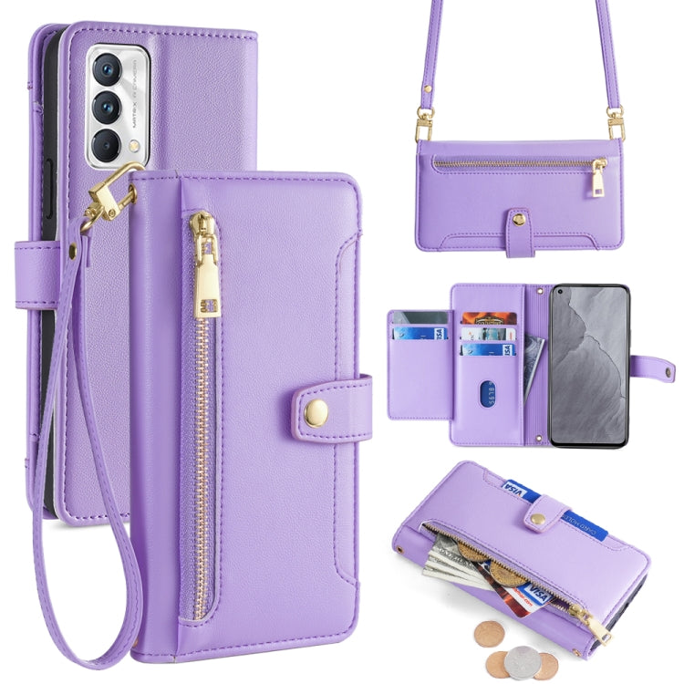 Sheep Texture Cross-body Zipper Wallet Leather Phone Case, For Realme C35, For Realme 9 Pro, For Realme GT2 Pro, For Realme Narzo 50A, For Realme 8i, For Realme GT Neo 2 5G, For Realme GT Master, For Realme C21Y