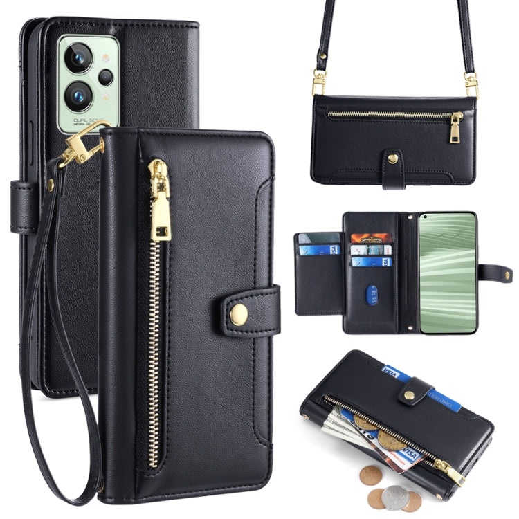 Sheep Texture Cross-body Zipper Wallet Leather Phone Case, For Realme C35, For Realme 9 Pro, For Realme GT2 Pro, For Realme Narzo 50A, For Realme 8i, For Realme GT Neo 2 5G, For Realme GT Master, For Realme C21Y