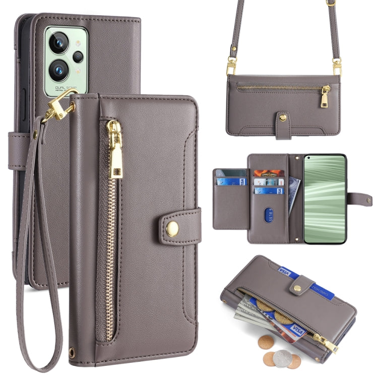 Sheep Texture Cross-body Zipper Wallet Leather Phone Case, For Realme C35, For Realme 9 Pro, For Realme GT2 Pro, For Realme Narzo 50A, For Realme 8i, For Realme GT Neo 2 5G, For Realme GT Master, For Realme C21Y