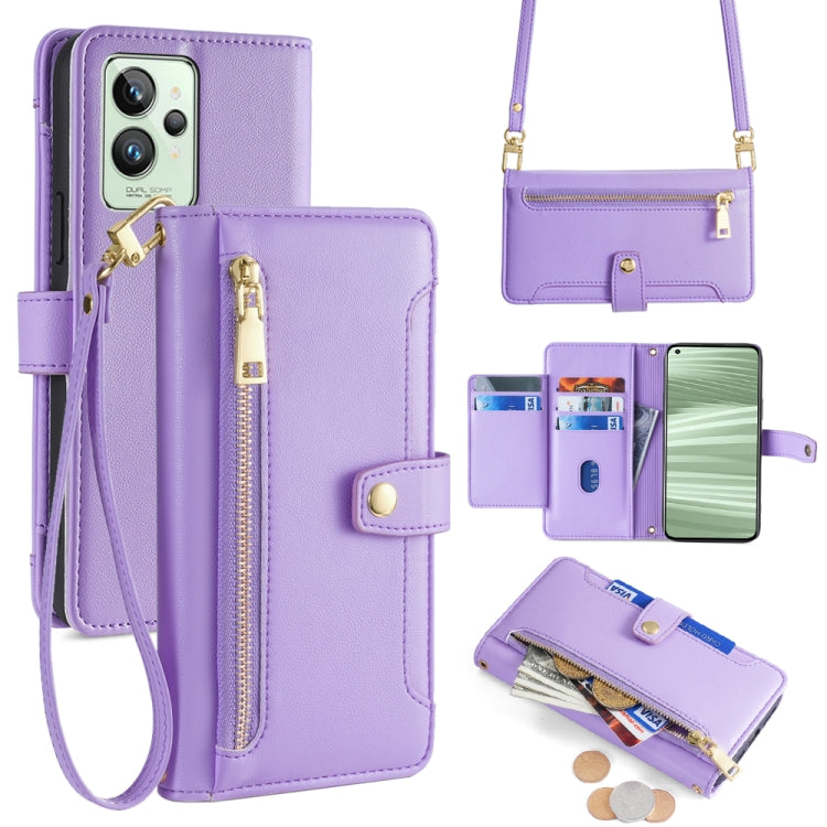 Sheep Texture Cross-body Zipper Wallet Leather Phone Case, For Realme C35, For Realme 9 Pro, For Realme GT2 Pro, For Realme Narzo 50A, For Realme 8i, For Realme GT Neo 2 5G, For Realme GT Master, For Realme C21Y