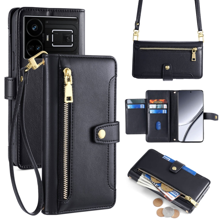 Sheep Texture Cross-body Zipper Wallet Leather Phone Case, For Realme GT5 Pro 5G, For Realme 11 4G, For Realme GT5 240W, For Realme GT5, For Realme 11 5G Global / 11x 5G, For Realme 11 5G, For Realme 11 Pro / 11 Pro+ 5G, For Realme C65 4G
