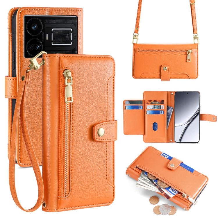 Sheep Texture Cross-body Zipper Wallet Leather Phone Case, For Realme GT5 Pro 5G, For Realme 11 4G, For Realme GT5 240W, For Realme GT5, For Realme 11 5G Global / 11x 5G, For Realme 11 5G, For Realme 11 Pro / 11 Pro+ 5G, For Realme C65 4G