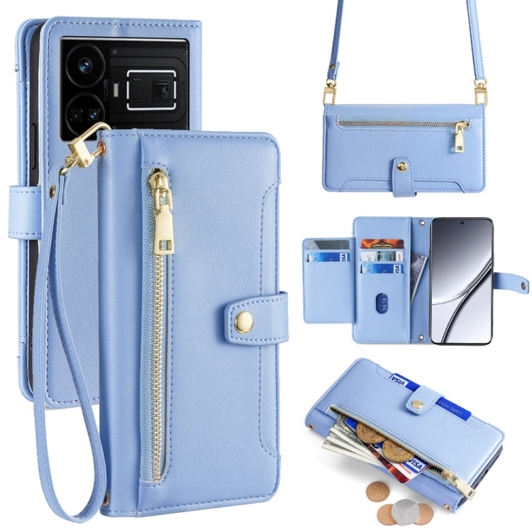 Sheep Texture Cross-body Zipper Wallet Leather Phone Case, For Realme GT5 Pro 5G, For Realme 11 4G, For Realme GT5 240W, For Realme GT5, For Realme 11 5G Global / 11x 5G, For Realme 11 5G, For Realme 11 Pro / 11 Pro+ 5G, For Realme C65 4G