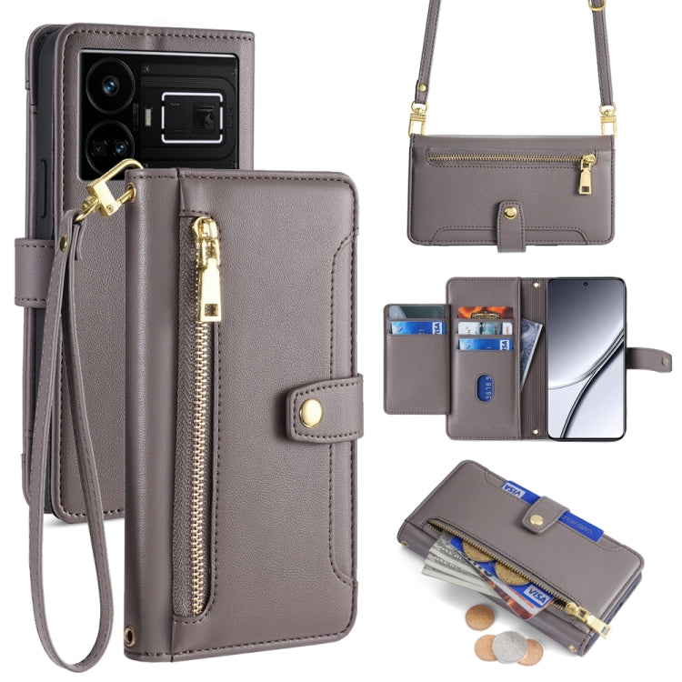 Sheep Texture Cross-body Zipper Wallet Leather Phone Case, For Realme GT5 Pro 5G, For Realme 11 4G, For Realme GT5 240W, For Realme GT5, For Realme 11 5G Global / 11x 5G, For Realme 11 5G, For Realme 11 Pro / 11 Pro+ 5G, For Realme C65 4G