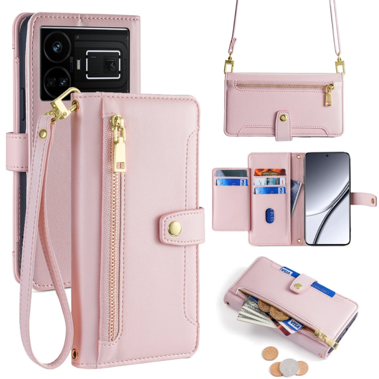 Sheep Texture Cross-body Zipper Wallet Leather Phone Case, For Realme GT5 Pro 5G, For Realme 11 4G, For Realme GT5 240W, For Realme GT5, For Realme 11 5G Global / 11x 5G, For Realme 11 5G, For Realme 11 Pro / 11 Pro+ 5G, For Realme C65 4G