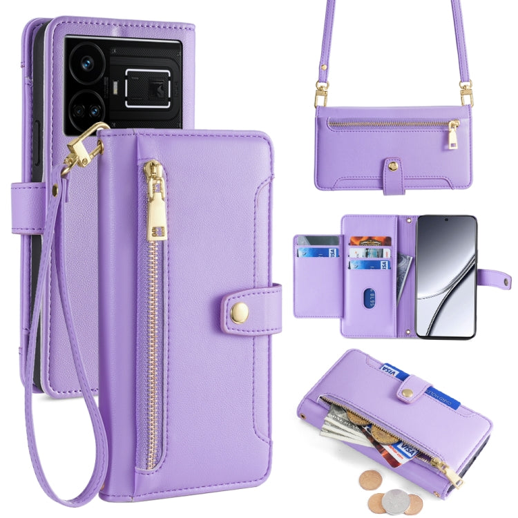 Sheep Texture Cross-body Zipper Wallet Leather Phone Case, For Realme GT5 Pro 5G, For Realme 11 4G, For Realme GT5 240W, For Realme GT5, For Realme 11 5G Global / 11x 5G, For Realme 11 5G, For Realme 11 Pro / 11 Pro+ 5G, For Realme C65 4G