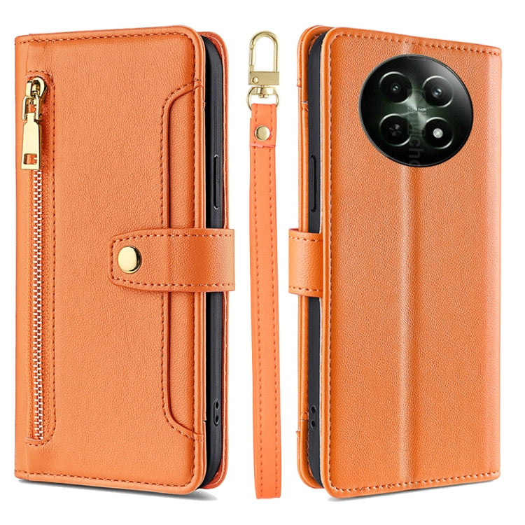 Sheep Texture Cross-body Zipper Wallet Leather Phone Case, For Realme 14 Pro 5G Global, For Realme C75 4G / 14x 5G Global, For Realme 13 Pro 5G, For Realme C61 4G, For Realme GT Neo6 SE, For Realme 12 5G, For Realme 12+ 5G, For Realme 12 Pro 5G