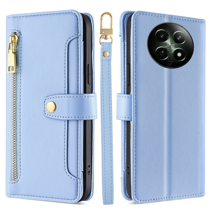 Sheep Texture Cross-body Zipper Wallet Leather Phone Case, For Realme 14 Pro 5G Global, For Realme C75 4G / 14x 5G Global, For Realme 13 Pro 5G, For Realme C61 4G, For Realme GT Neo6 SE, For Realme 12 5G, For Realme 12+ 5G, For Realme 12 Pro 5G