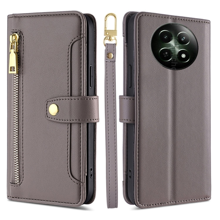 Sheep Texture Cross-body Zipper Wallet Leather Phone Case, For Realme 14 Pro 5G Global, For Realme C75 4G / 14x 5G Global, For Realme 13 Pro 5G, For Realme C61 4G, For Realme GT Neo6 SE, For Realme 12 5G, For Realme 12+ 5G, For Realme 12 Pro 5G