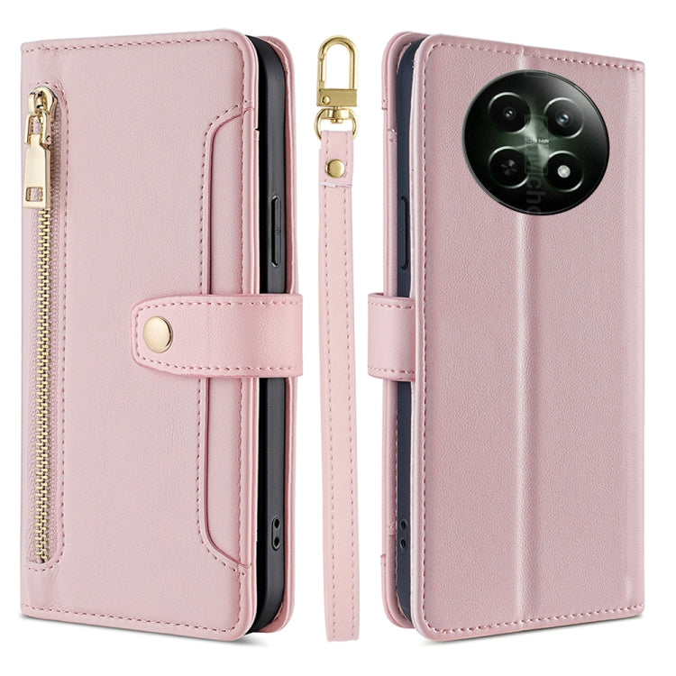 Sheep Texture Cross-body Zipper Wallet Leather Phone Case, For Realme 14 Pro 5G Global, For Realme C75 4G / 14x 5G Global, For Realme 13 Pro 5G, For Realme C61 4G, For Realme GT Neo6 SE, For Realme 12 5G, For Realme 12+ 5G, For Realme 12 Pro 5G