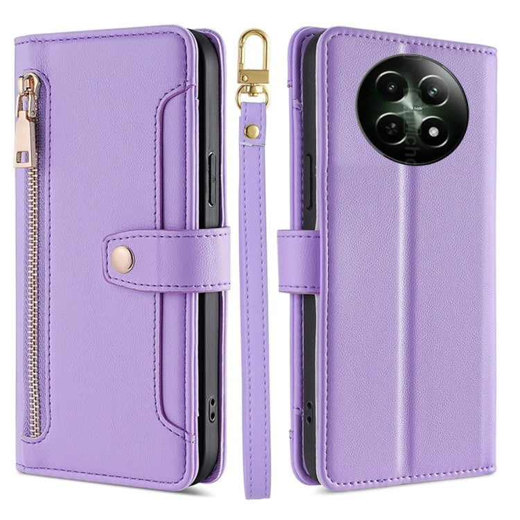 Sheep Texture Cross-body Zipper Wallet Leather Phone Case, For Realme 14 Pro 5G Global, For Realme C75 4G / 14x 5G Global, For Realme 13 Pro 5G, For Realme C61 4G, For Realme GT Neo6 SE, For Realme 12 5G, For Realme 12+ 5G, For Realme 12 Pro 5G