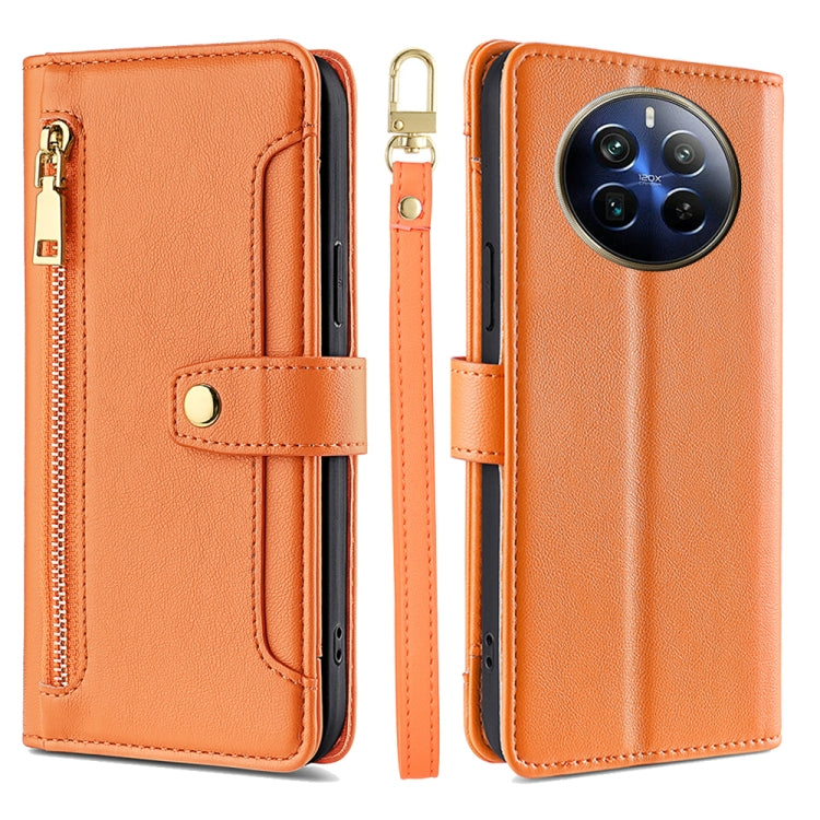 Sheep Texture Cross-body Zipper Wallet Leather Phone Case, For Realme 14 Pro 5G Global, For Realme C75 4G / 14x 5G Global, For Realme 13 Pro 5G, For Realme C61 4G, For Realme GT Neo6 SE, For Realme 12 5G, For Realme 12+ 5G, For Realme 12 Pro 5G
