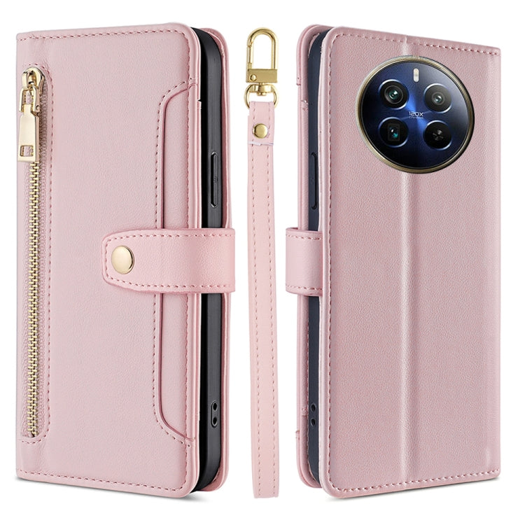 Sheep Texture Cross-body Zipper Wallet Leather Phone Case, For Realme 14 Pro 5G Global, For Realme C75 4G / 14x 5G Global, For Realme 13 Pro 5G, For Realme C61 4G, For Realme GT Neo6 SE, For Realme 12 5G, For Realme 12+ 5G, For Realme 12 Pro 5G