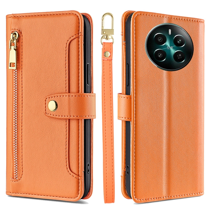 Sheep Texture Cross-body Zipper Wallet Leather Phone Case, For Realme 14 Pro 5G Global, For Realme C75 4G / 14x 5G Global, For Realme 13 Pro 5G, For Realme C61 4G, For Realme GT Neo6 SE, For Realme 12 5G, For Realme 12+ 5G, For Realme 12 Pro 5G
