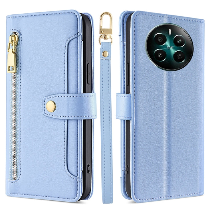 Sheep Texture Cross-body Zipper Wallet Leather Phone Case, For Realme 14 Pro 5G Global, For Realme C75 4G / 14x 5G Global, For Realme 13 Pro 5G, For Realme C61 4G, For Realme GT Neo6 SE, For Realme 12 5G, For Realme 12+ 5G, For Realme 12 Pro 5G