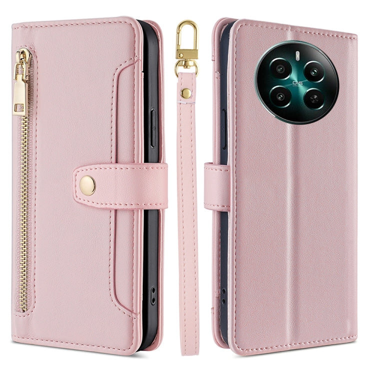 Sheep Texture Cross-body Zipper Wallet Leather Phone Case, For Realme 14 Pro 5G Global, For Realme C75 4G / 14x 5G Global, For Realme 13 Pro 5G, For Realme C61 4G, For Realme GT Neo6 SE, For Realme 12 5G, For Realme 12+ 5G, For Realme 12 Pro 5G