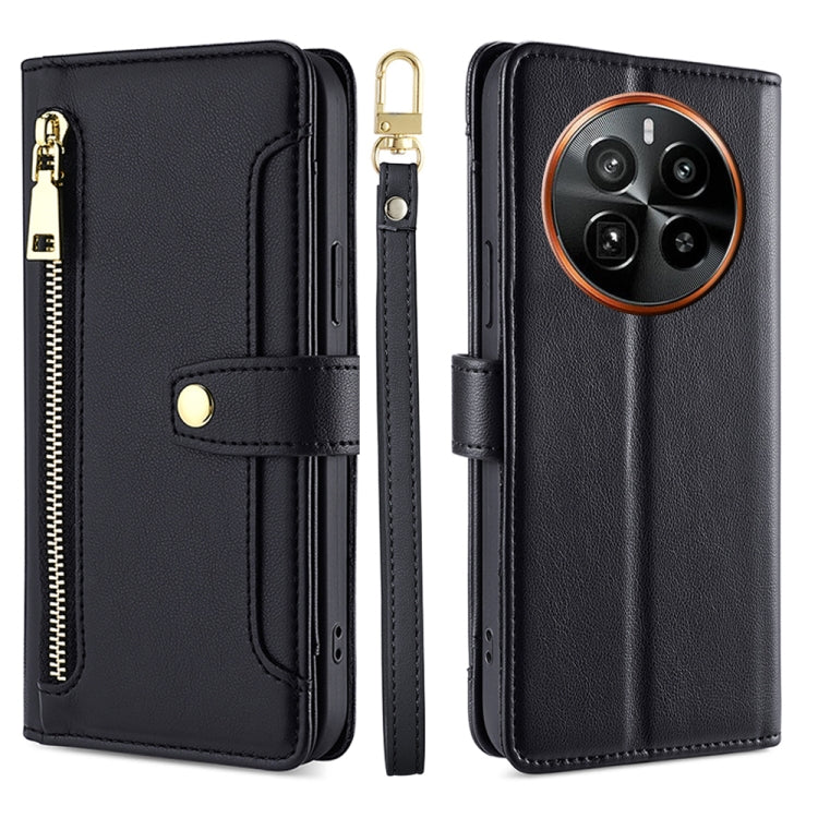 Sheep Texture Cross-body Zipper Wallet Leather Phone Case, For Realme GT Neo6 SE, For Realme 12 5G, For Realme 12+ 5G, For Realme 12 Pro 5G, For Realme GT5 Pro 5G, For Realme 11 4G, For Realme GT5 240W, For Realme GT5