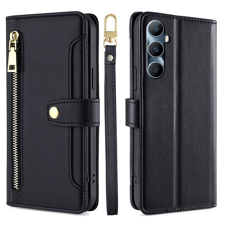 Sheep Texture Cross-body Zipper Wallet Leather Phone Case, For Realme GT5 Pro 5G, For Realme 11 4G, For Realme GT5 240W, For Realme GT5, For Realme 11 5G Global / 11x 5G, For Realme 11 5G, For Realme 11 Pro / 11 Pro+ 5G, For Realme C65 4G
