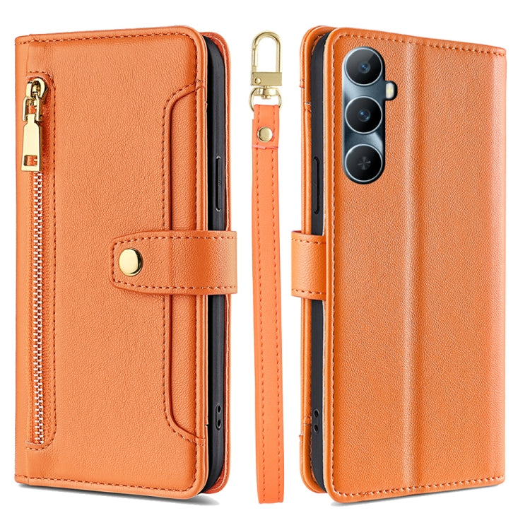 Sheep Texture Cross-body Zipper Wallet Leather Phone Case, For Realme GT5 Pro 5G, For Realme 11 4G, For Realme GT5 240W, For Realme GT5, For Realme 11 5G Global / 11x 5G, For Realme 11 5G, For Realme 11 Pro / 11 Pro+ 5G, For Realme C65 4G