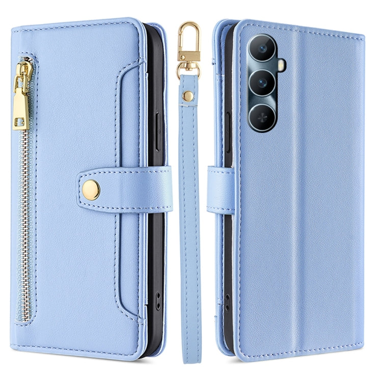 Sheep Texture Cross-body Zipper Wallet Leather Phone Case, For Realme GT5 Pro 5G, For Realme 11 4G, For Realme GT5 240W, For Realme GT5, For Realme 11 5G Global / 11x 5G, For Realme 11 5G, For Realme 11 Pro / 11 Pro+ 5G, For Realme C65 4G