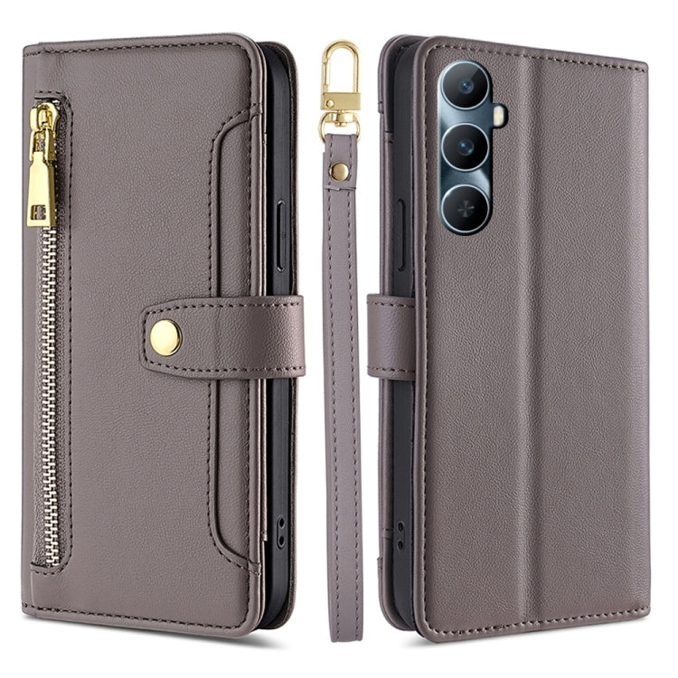 Sheep Texture Cross-body Zipper Wallet Leather Phone Case, For Realme GT5 Pro 5G, For Realme 11 4G, For Realme GT5 240W, For Realme GT5, For Realme 11 5G Global / 11x 5G, For Realme 11 5G, For Realme 11 Pro / 11 Pro+ 5G, For Realme C65 4G