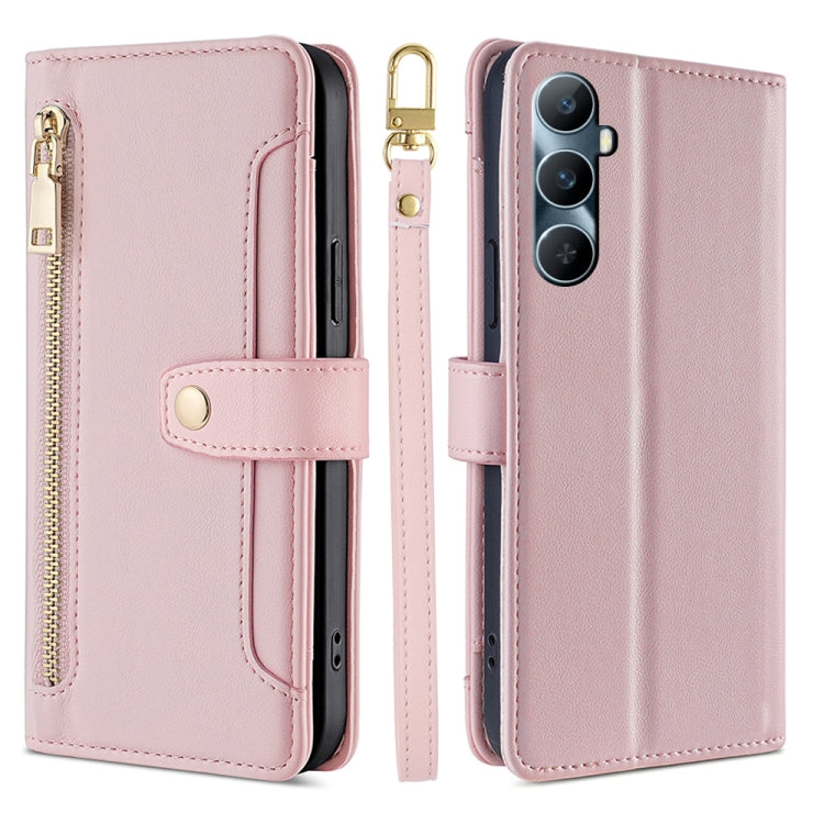 Sheep Texture Cross-body Zipper Wallet Leather Phone Case, For Realme GT5 Pro 5G, For Realme 11 4G, For Realme GT5 240W, For Realme GT5, For Realme 11 5G Global / 11x 5G, For Realme 11 5G, For Realme 11 Pro / 11 Pro+ 5G, For Realme C65 4G