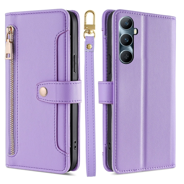 Sheep Texture Cross-body Zipper Wallet Leather Phone Case, For Realme GT5 Pro 5G, For Realme 11 4G, For Realme GT5 240W, For Realme GT5, For Realme 11 5G Global / 11x 5G, For Realme 11 5G, For Realme 11 Pro / 11 Pro+ 5G, For Realme C65 4G