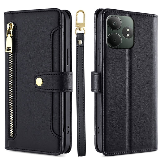 Sheep Texture Cross-body Zipper Wallet Leather Phone Case, For Realme GT Neo6 SE, For Realme 12 5G, For Realme 12+ 5G, For Realme 12 Pro 5G, For Realme GT5 Pro 5G, For Realme 11 4G, For Realme GT5 240W, For Realme GT5