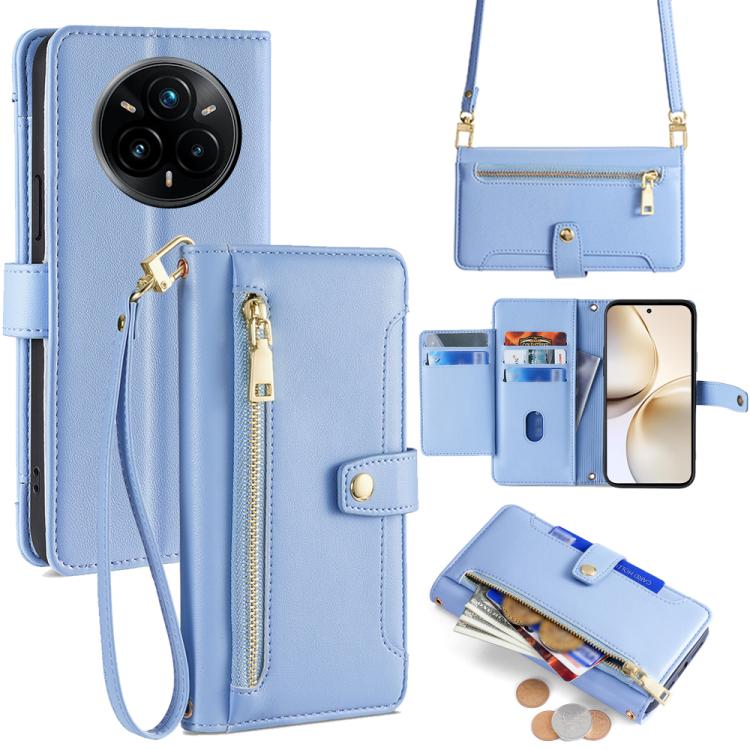 Sheep Texture Cross-body Zipper Wallet Leather Phone Case, For Realme 14 Pro 5G Global, For Realme C75 4G / 14x 5G Global, For Realme 13 Pro 5G, For Realme C61 4G, For Realme GT Neo6 SE, For Realme 12 5G, For Realme 12+ 5G, For Realme 12 Pro 5G