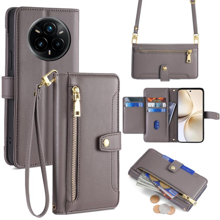 Sheep Texture Cross-body Zipper Wallet Leather Phone Case, For Realme 14 Pro 5G Global, For Realme C75 4G / 14x 5G Global, For Realme 13 Pro 5G, For Realme C61 4G, For Realme GT Neo6 SE, For Realme 12 5G, For Realme 12+ 5G, For Realme 12 Pro 5G