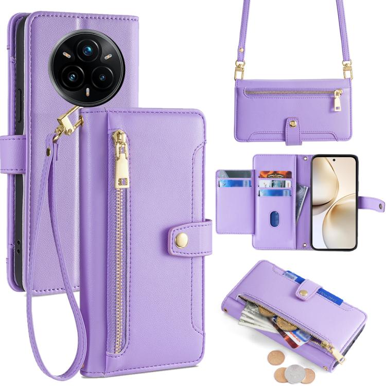 Sheep Texture Cross-body Zipper Wallet Leather Phone Case, For Realme C85 5G, For Realme C85 Pro 4G, For Realme 15T 5G Global, For Realme C71 4G, For Realme GT 7 5G Global, For Realme 14 5G Global, For Realme P3 Ultra 5G, For Realme 14 Pro+ 5G