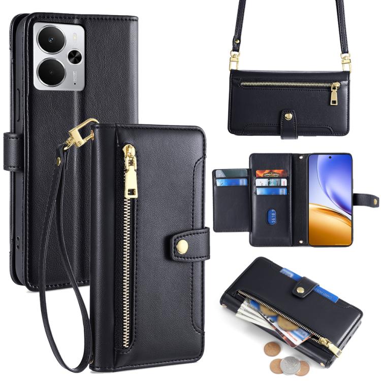Sheep Texture Cross-body Zipper Wallet Leather Phone Case, For Realme C85 5G, For Realme C85 Pro 4G, For Realme 15T 5G Global, For Realme C71 4G, For Realme GT 7 5G Global, For Realme 14 5G Global, For Realme P3 Ultra 5G, For Realme 14 Pro+ 5G
