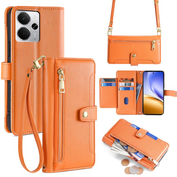 Sheep Texture Cross-body Zipper Wallet Leather Phone Case, For Realme C85 5G, For Realme C85 Pro 4G, For Realme 15T 5G Global, For Realme C71 4G, For Realme GT 7 5G Global, For Realme 14 5G Global, For Realme P3 Ultra 5G, For Realme 14 Pro+ 5G