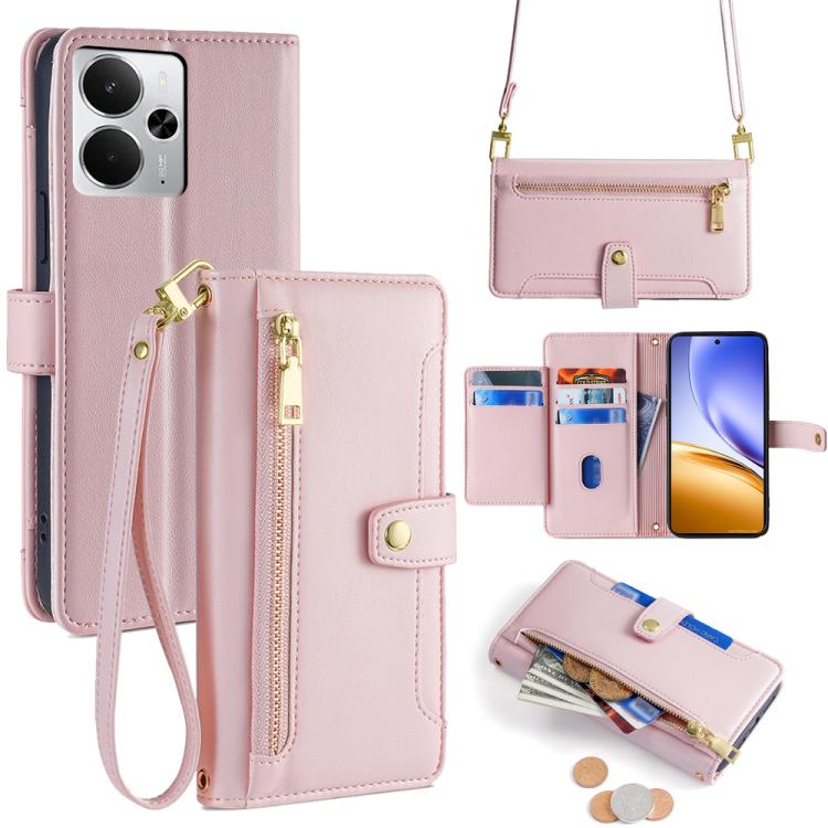Sheep Texture Cross-body Zipper Wallet Leather Phone Case, For Realme C85 5G, For Realme C85 Pro 4G, For Realme 15T 5G Global, For Realme C71 4G, For Realme GT 7 5G Global, For Realme 14 5G Global, For Realme P3 Ultra 5G, For Realme 14 Pro+ 5G