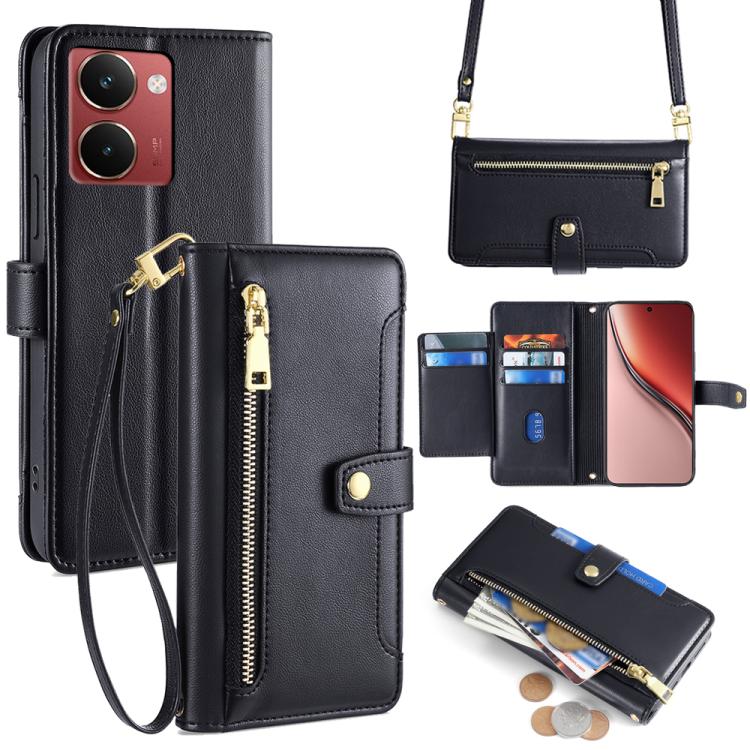 Sheep Texture Cross-body Zipper Wallet Leather Phone Case, For Realme C85 5G, For Realme C85 Pro 4G, For Realme 15T 5G Global, For Realme C71 4G, For Realme GT 7 5G Global, For Realme 14 5G Global, For Realme P3 Ultra 5G, For Realme 14 Pro+ 5G