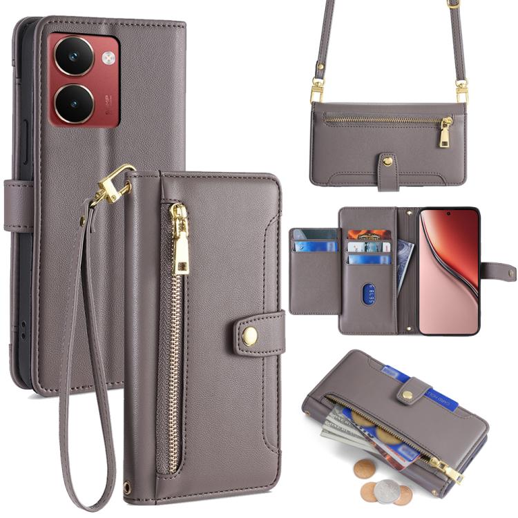 Sheep Texture Cross-body Zipper Wallet Leather Phone Case, For Realme C85 5G, For Realme C85 Pro 4G, For Realme 15T 5G Global, For Realme C71 4G, For Realme GT 7 5G Global, For Realme 14 5G Global, For Realme P3 Ultra 5G, For Realme 14 Pro+ 5G