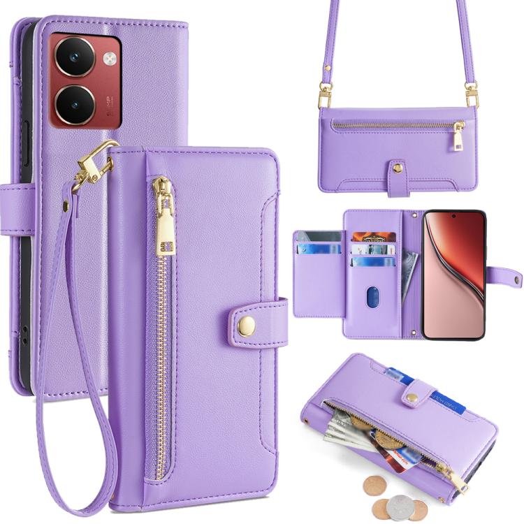 Sheep Texture Cross-body Zipper Wallet Leather Phone Case, For Realme C85 5G, For Realme C85 Pro 4G, For Realme 15T 5G Global, For Realme C71 4G, For Realme GT 7 5G Global, For Realme 14 5G Global, For Realme P3 Ultra 5G, For Realme 14 Pro+ 5G