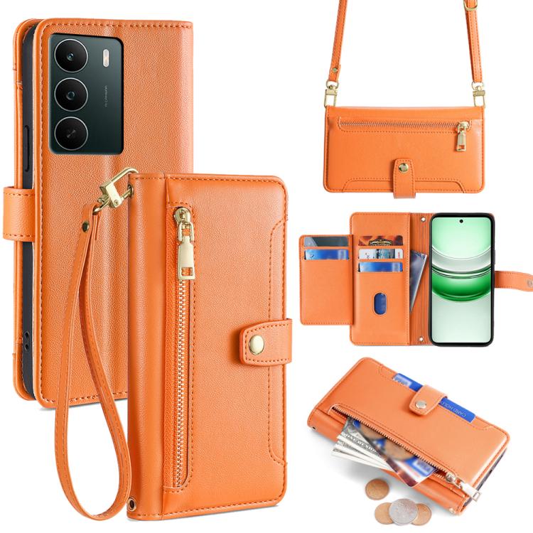 Sheep Texture Cross-body Zipper Wallet Leather Phone Case, For Realme C85 5G, For Realme C85 Pro 4G, For Realme 15T 5G Global, For Realme C71 4G, For Realme GT 7 5G Global, For Realme 14 5G Global, For Realme P3 Ultra 5G, For Realme 14 Pro+ 5G