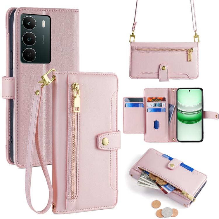 Sheep Texture Cross-body Zipper Wallet Leather Phone Case, For Realme C85 5G, For Realme C85 Pro 4G, For Realme 15T 5G Global, For Realme C71 4G, For Realme GT 7 5G Global, For Realme 14 5G Global, For Realme P3 Ultra 5G, For Realme 14 Pro+ 5G