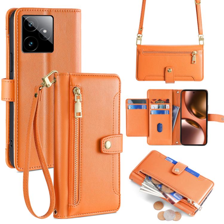 Sheep Texture Cross-body Zipper Wallet Leather Phone Case, For Realme C85 5G, For Realme C85 Pro 4G, For Realme 15T 5G Global, For Realme C71 4G, For Realme GT 7 5G Global, For Realme 14 5G Global, For Realme P3 Ultra 5G, For Realme 14 Pro+ 5G