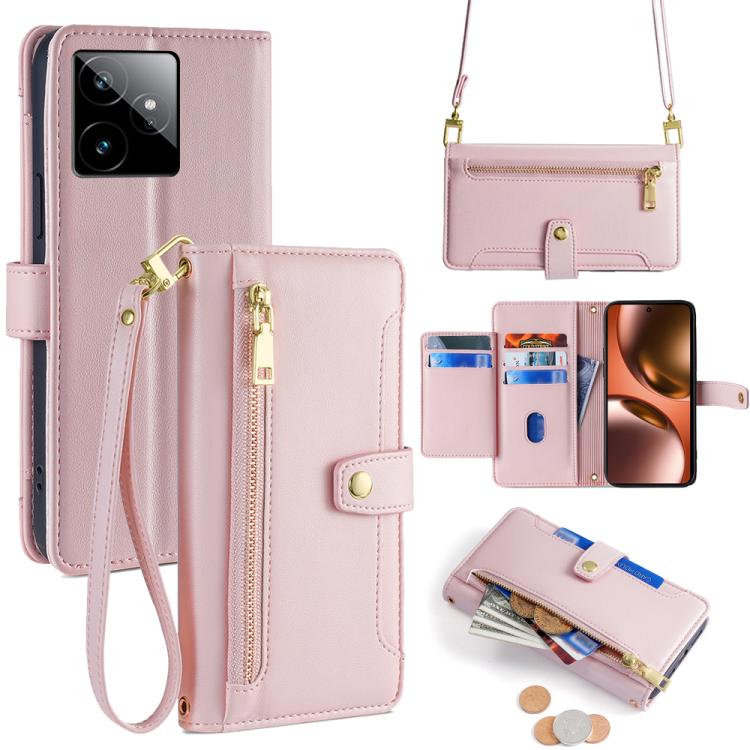 Sheep Texture Cross-body Zipper Wallet Leather Phone Case, For Realme C85 5G, For Realme C85 Pro 4G, For Realme 15T 5G Global, For Realme C71 4G, For Realme GT 7 5G Global, For Realme 14 5G Global, For Realme P3 Ultra 5G, For Realme 14 Pro+ 5G