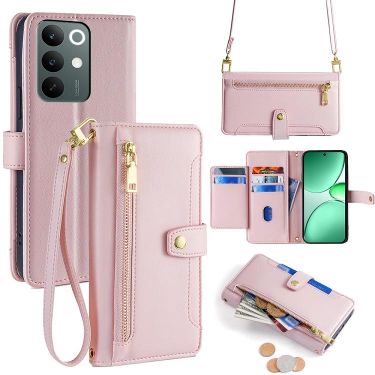 Sheep Texture Cross-body Zipper Wallet Leather Phone Case, For Realme C85 5G, For Realme C85 Pro 4G, For Realme 15T 5G Global, For Realme C71 4G, For Realme GT 7 5G Global, For Realme 14 5G Global, For Realme P3 Ultra 5G, For Realme 14 Pro+ 5G