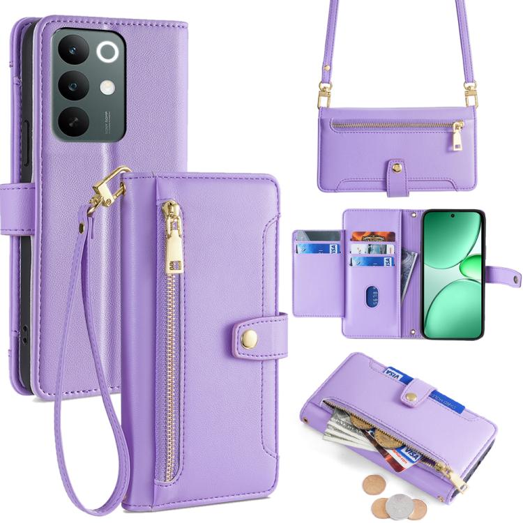 Sheep Texture Cross-body Zipper Wallet Leather Phone Case, For Realme C85 5G, For Realme C85 Pro 4G, For Realme 15T 5G Global, For Realme C71 4G, For Realme GT 7 5G Global, For Realme 14 5G Global, For Realme P3 Ultra 5G, For Realme 14 Pro+ 5G