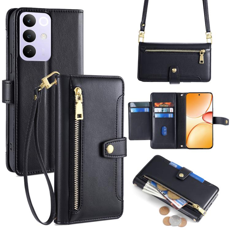 Sheep Texture Cross-body Zipper Wallet Leather Phone Case, For Realme C85 5G, For Realme C85 Pro 4G, For Realme 15T 5G Global, For Realme C71 4G, For Realme GT 7 5G Global, For Realme 14 5G Global, For Realme P3 Ultra 5G, For Realme 14 Pro+ 5G